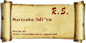 Ruzicska Sára névjegykártya
