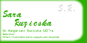 sara ruzicska business card